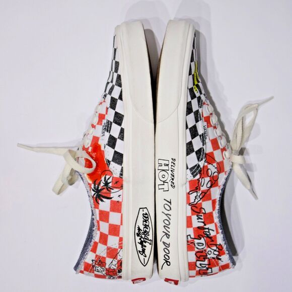 Vans x Stranger Things Surfer Boy Pizza Check Skate Shoes Women Size 9 (7.5 Men) - Picture 8 of 14